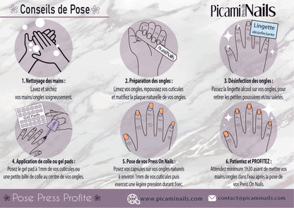 Notice d'utilisation pour la pose de Press On Nails