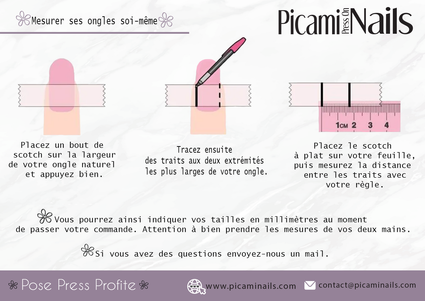 Option n°2 : mesurer ses ongles soi-même ! 